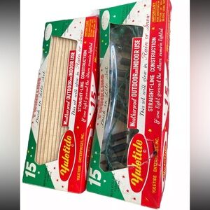 NOS Vtg Yuletide 30 Lites Set Christmas Tulip Lights Twinkling RARE Push in